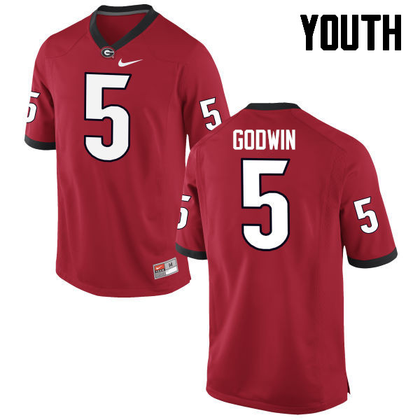 Georgia Bulldogs Youth Terry Godwin #5 Red Stitched College UGA Football Jersey 23SQ010RS